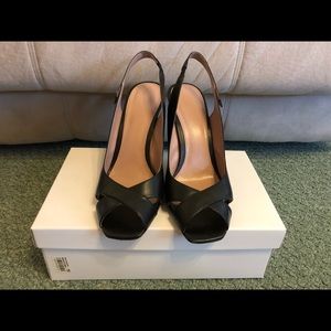 Calvin Klein Open Toe Leather Heel